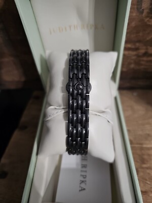 NIB Judith Ripka London Black Stainless, Crystal & Mother of Pearl Elegant Watch Judith Ripka  main image 2