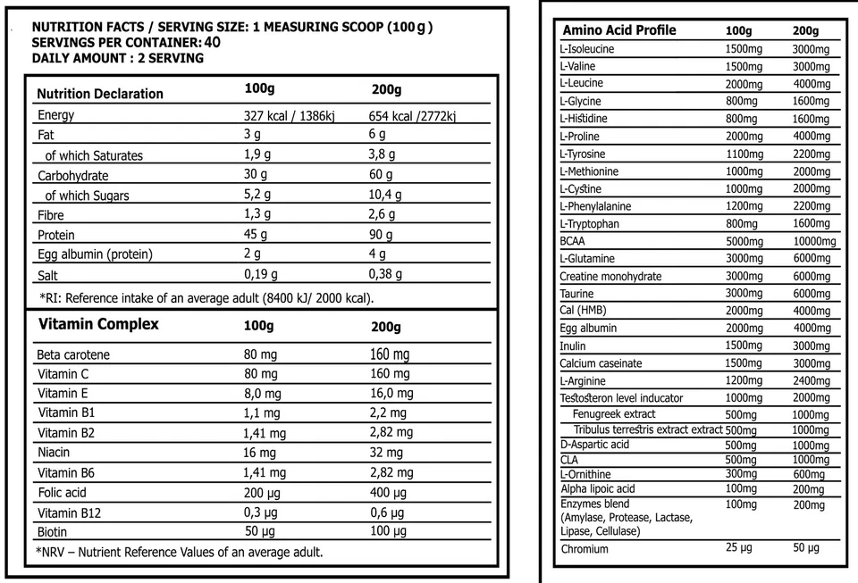 GORILLA Mass Gainer 4k Schokolade 🍫  Muscle Growth Formula– Black Hammer USA - Bild 3 von 4