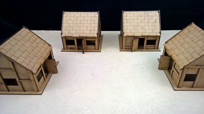 Cottage X4 Set Gelände AOS 28mm Wargames Wargaming Gebäude Sigmar Tischplatte