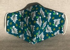 Unbranded Teal  Multi Colored Floral Print Face Mask