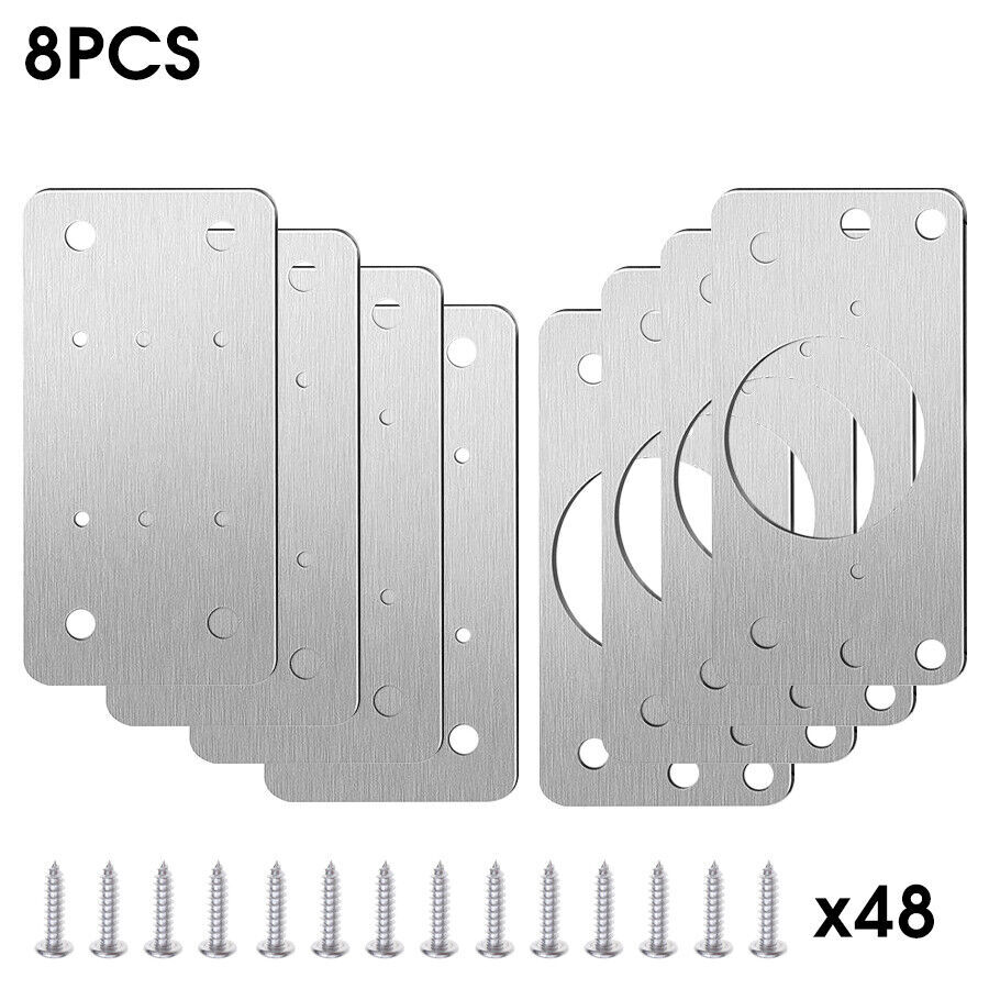 8X Hinge Repair Plate Hinge Repair Brackets Kitchen Cupboard