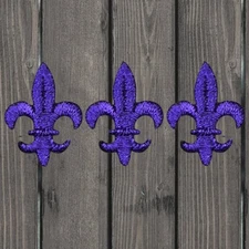 Mini Fleur De Lis Embroidered Patch — 3-Pack — Iron On