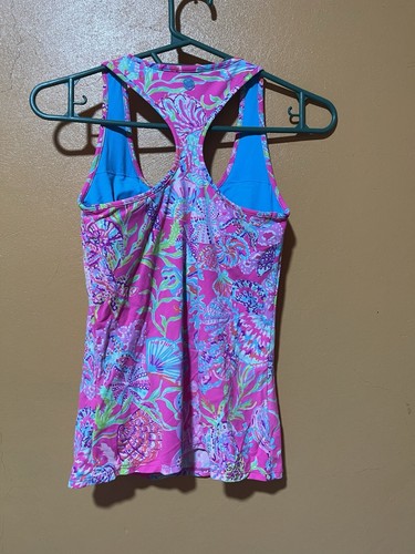 Lilly Pulitzer Mina Bra Tank Pink Isle SHELL ME SOMETHING GOOD - Size XXSMALL - Picture 3 of 7