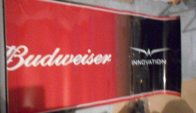 Vintage Huge Budweiser Red Vinyl Poster 75 x 31