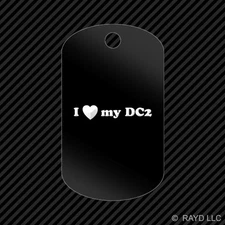 I Love my DC2 Keychain GI dog tag engraved many colors