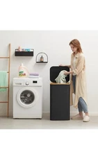 Laundry Basket with Lid, Bamboo Handle,Removable Foldable,Bedroom,Laundry Room