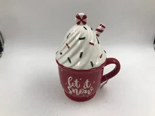 Home Essentials Ceramic 11in Let it Snow Coffee Mug Treats Jar AA02B07031