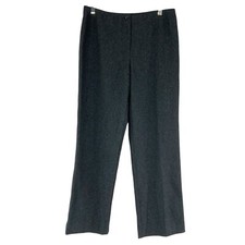 Harve Benard Gray Wool Flat Front Straight Leg Trouser Pants Size 8P NEW