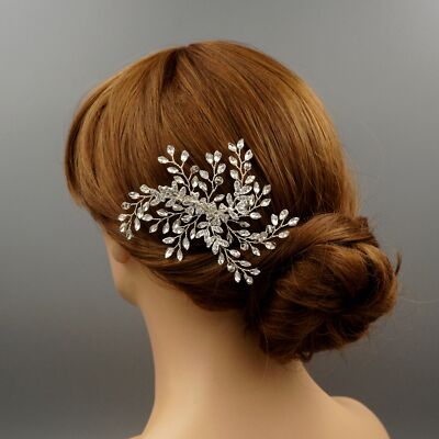 Bridal Hair Clip Pin Crystal Hair Comb Headpiece Silver  display picture 1
