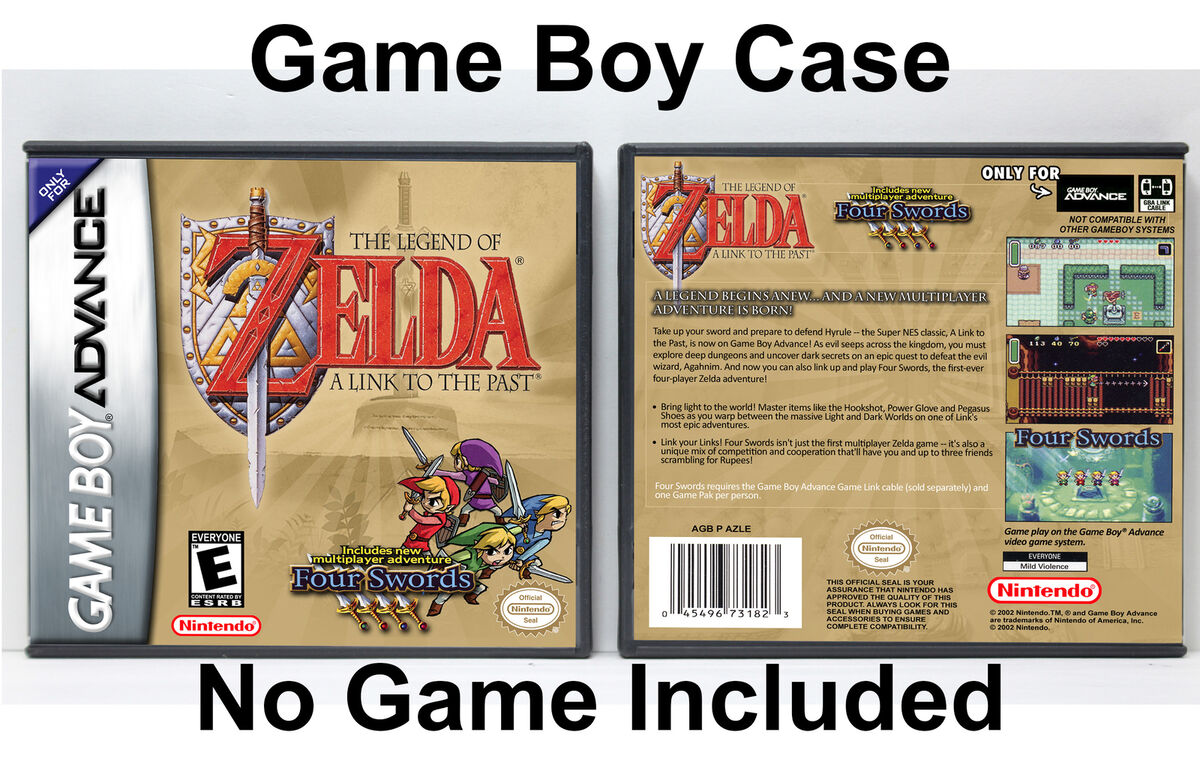 Zelda: A Link to the Past and Four Swords Game Boy Advance Custom Case *NO  GAME*