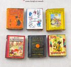6 Pc Alice In Wonderland Dollhouse Miniature Books 1:12 Scale Prop Faux