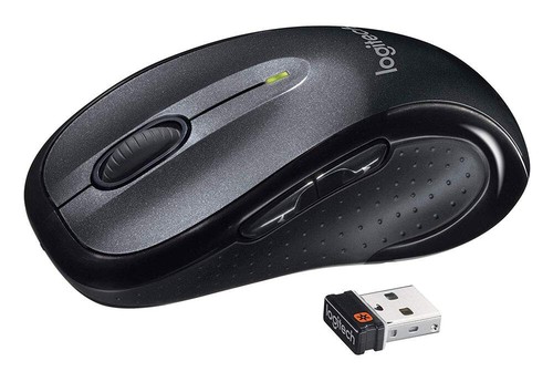 Authentic Logitech M510 Wireless Laser Mouse Dark Grey With USB Receiver Battery - Picture 3 of 4