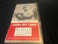 VINTAGE JUNIOR RED CROSS UN USED 1951 CALENDAR WITH PRINCE CHARLES ON IT