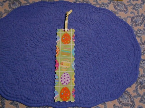 Bookmark EASTER EGG Themed Fabric or Cloth Handmade Yellow Ribbon - Picture 3 of 4