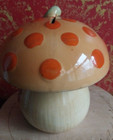VTG Floral Ceramic Garden Fairies Flower House Crawling Snail Mushroom Coin Bank — photo 10