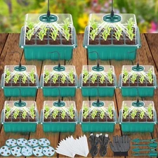 Zhehao 10 Pack Seed Starter Trays with Grow Light Seed Starter Kit Germination 