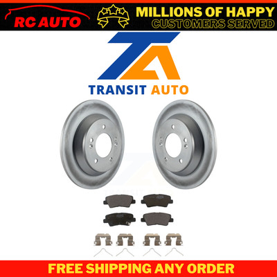 Rear Coated Brake Rotors Ceramic Pad Kit For Kia Rondo With Manual Parking