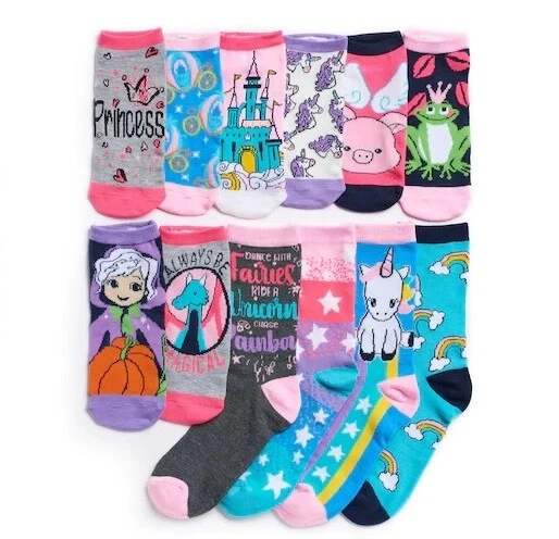 12 дней носки ЕДИНОРОГ и принцессы Advent календарь девочки обуви размер 9-3 новый - Изображение 3 из 4