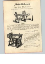 1900s PAPER AD Swinging Table Cord Wood Pole Saw Saw Mill Machine Tools