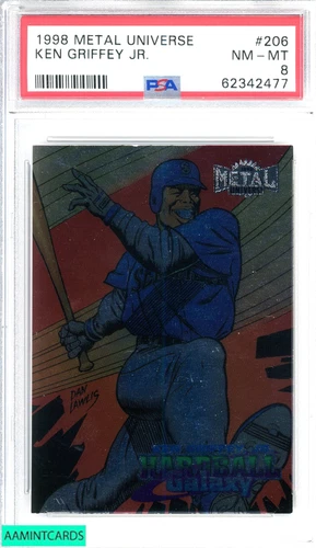 1998 METAL UNIVERSE KEN GRIFFEY JR #206 SEATTLE MARINERS HOF PSA 8 NM-MT