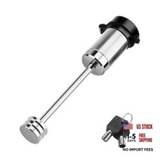 Trailer Tongue Coupler Lock 1/4" Dia - 3-1/2" Span - Chrome - 1 Pack