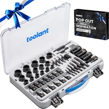 46Pcs Impact Bolt Extractor Kit, Bolt & Nut Remover Socket Tool Kit, Stripped Bo