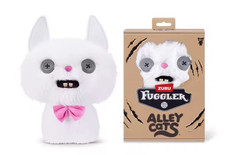 New Fuggler Alley Cats Cheezee Persian White Pink Bow 9" Plush Toy Pink Zuru