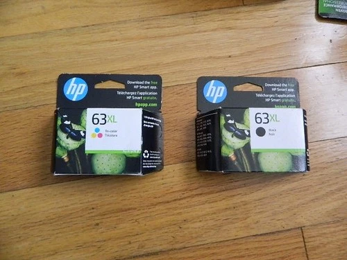 2027/6 GENUINE SET 2 HP 63XL LARGE Black/Color Inks DeskJet 1112-3639 ENVY 4511