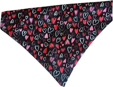 Valentine'S Hearts over the Collar Dog Bandana That Slips onto Their Existing Co