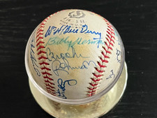Signed Baseball, Autographed by 18 Hall of Famers 1970s-90s