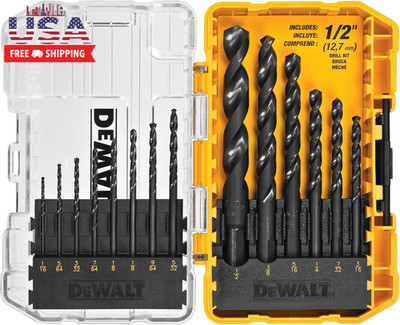 DEWALT Drill Bit Set, 3-Flats Shank,14-Piece, 135 Degree Split Point, for Plasti