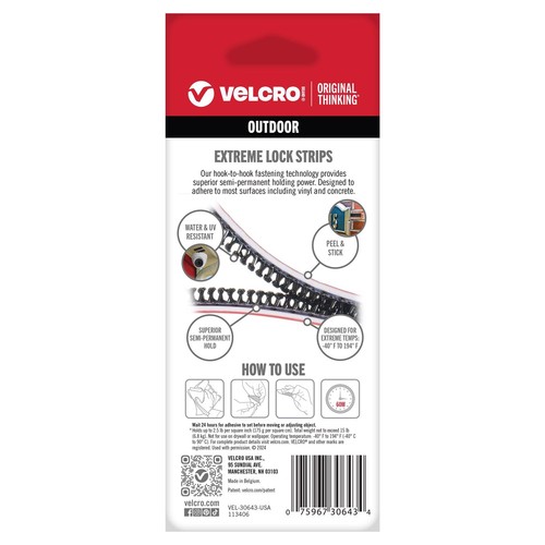 Velcro Brand VEL-30643-USA Alfa-Lok Black Fastener 3 x 1 in. with Snap-Lock - Picture 8 of 9