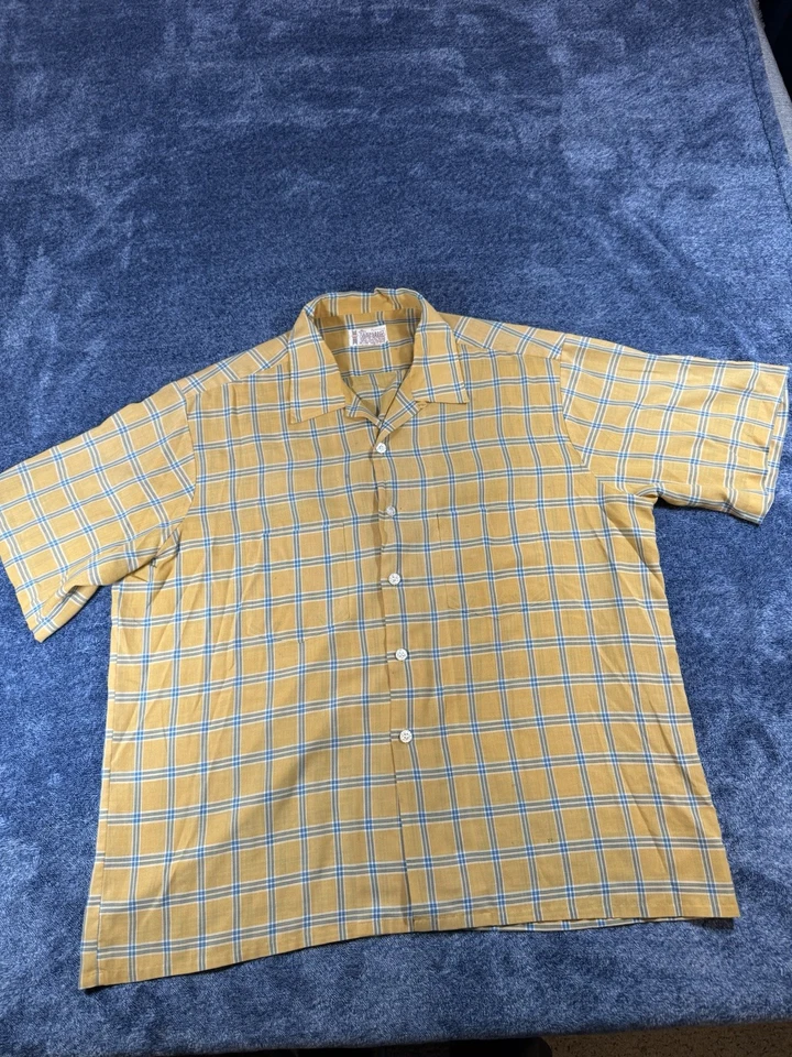 Vintage 60s 70s Pennys Towncraft Camp Loop Collar Shirt Rockabilly Button XL - Image 3 of 4