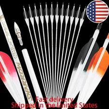 6X Pure Carbon Arrow 32" Archery SP500 Feather Compound Bow Recurve Bow Hunting