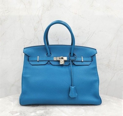 Hermes Birkin 35 Togo Blau Silber Q Stempel 148511918