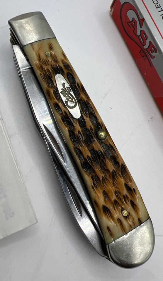 Faca de bolso Case 6354 GS 3 lâminas osso de veado descontinuada com caixa - Imagem 2 de 4