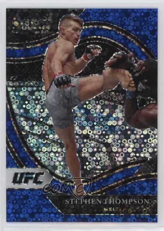 2021 Panini Select UFC Octagonside Blue Disco Prizm 71/99 Stephen Thompson 17a5