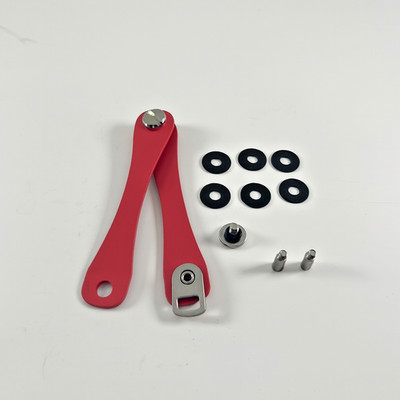 Compact Aluminum Key Organizer Pocket Keychain Red Minimalist EDC Holder