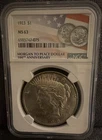 NGC 1923 $1 Peace Dollar MS63 Morgan to Peace 100th Anniv Phila Cert#6585747-075