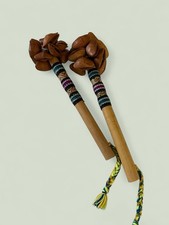 2 Peruvian Cacao Seed Shakers, Andean Percussion Instruments, Nut Shaker, 9