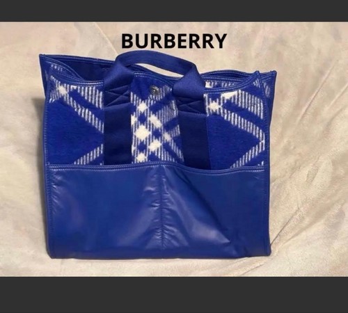 Burberry tote bag, blue check pattern