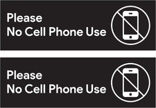 2Pcs No Cell Phone Use Sign Stickers  No Phone Zone Sign, Please Silence Your C
