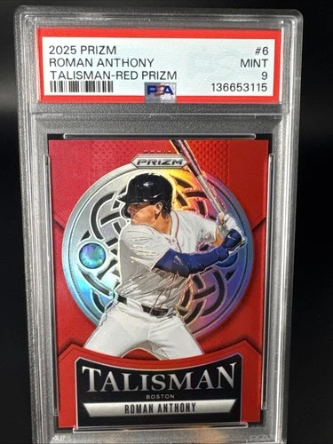 2025 Prizm Roman Anthony Talisman Prizm Red /199 PSA 9 POP 1 None Higher