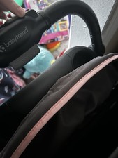 Baby Trend Travel System Stroller Pink Black Cup Holder Folding Basket Canopy