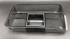 Desk Drawer Organizer, Office Metal Mesh Divider Organizer Tray Black 10.5"x6"
