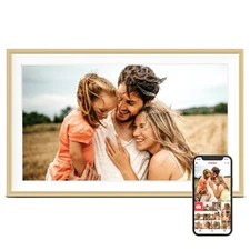 Frameo 15.6" Digital Picture Frame, WiFi, 32GB, 1080p, Golden