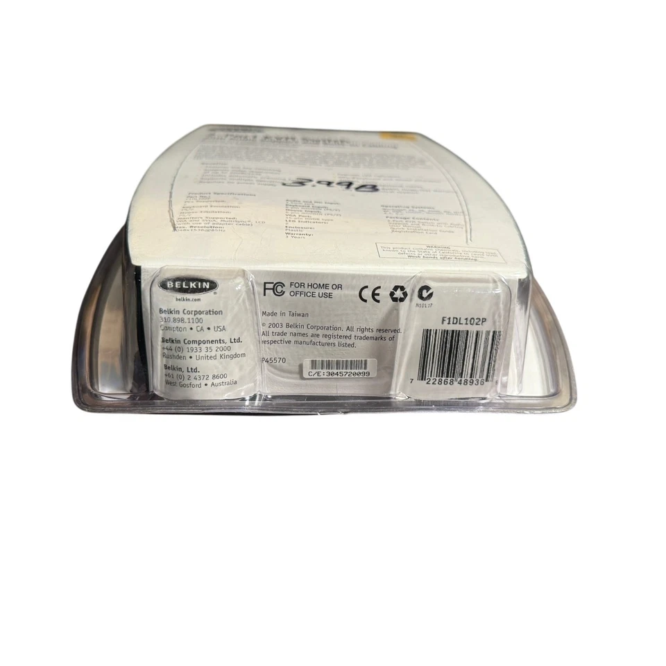 Belkin F1DK102P 2-Port KVM Switch with Built-In Cabling New Sealed - Image 3 of 3