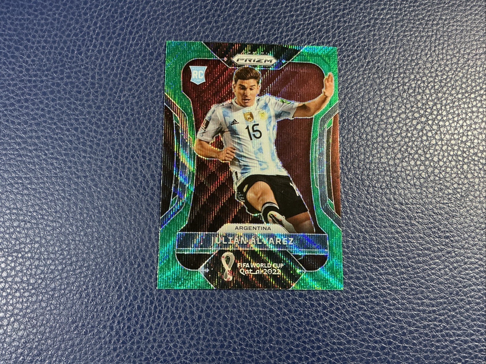 JULIAN ALVAREZ 2022 Panini Prizm World Cup Qatar Green Wave #4 Rookie RC NM+