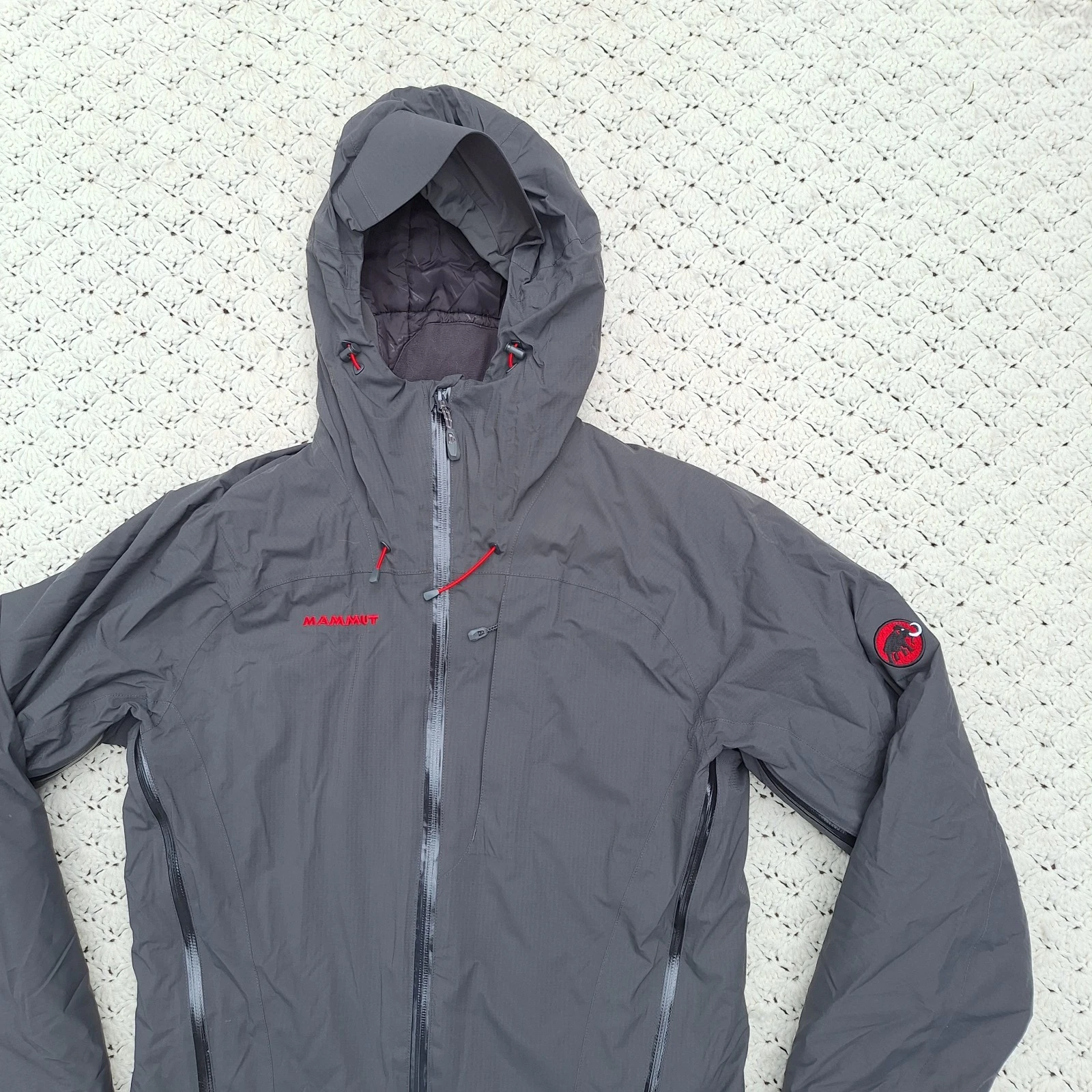 Mammut Mens Eiger DryTech Premium Soft Shell Snow Insulated Jacket Grey - Small