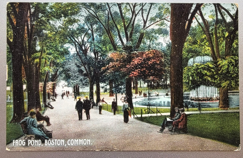 Boston, Massachusetts - Taking a stroll at the Frog Pond - in 1908